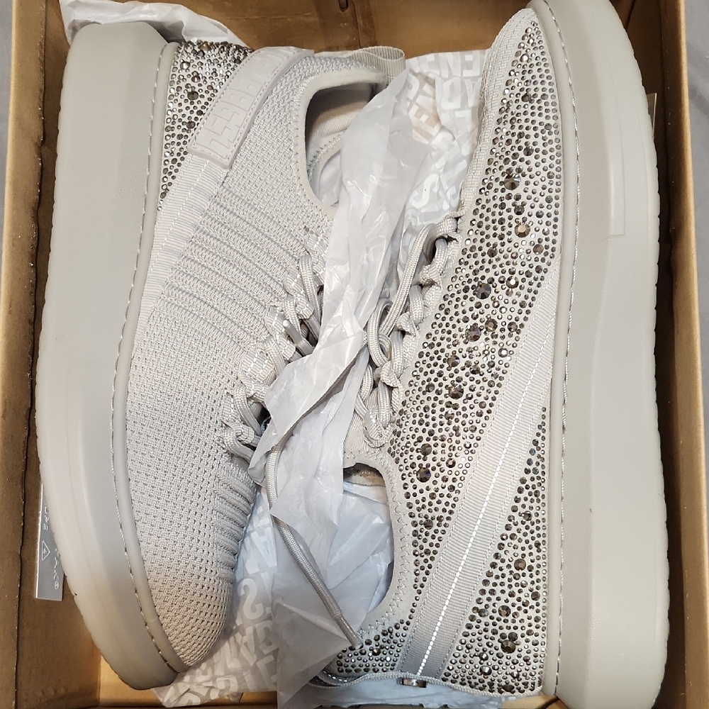 Steve Madden Silver Embellished Women's Sneakers